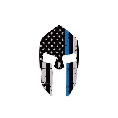 ION Graphics Magnet 7" Distressed Thin Blue Line Subdued Spartan Helmet American Flag Magnetic Vinyl Law 5" Car Magnet Bumper Sticker