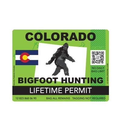 ION Graphics Magnet Colorado Bigfoot Hunting Permit Magnetic Vinyl Die Cut Decal Sasquatch Lifetime 5" Car Magnet Bumper Sticker