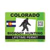 ION Graphics Magnet Colorado Bigfoot Hunting Permit Magnetic Vinyl Die Cut Decal Sasquatch Lifetime 5" Car Magnet Bumper Sticker view 1