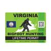 ION Graphics Magnet Virginia Bigfoot Hunting Permit Magnetic Vinyl Die Cut Decal Sasquatch Lifetime 5" Car Magnet Bumper Sticker view 1