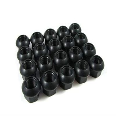 20 Pcs Ball Seat Open End Lug Nuts 14x1.5 Black Replacement for Porsche Wheels