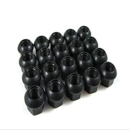 20 Pcs Ball Seat Open End Lug Nuts 14x1.5 Black Replacement for Porsche Wheels