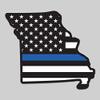2-Pack Missouri State Outline American Flag Overlay Thin Blue Line Vinyl Decal Sticker | 5-Inches | Premium Quality Vinyl Decal | Laminated with UV Protective Laminate | PD2817 view 1
