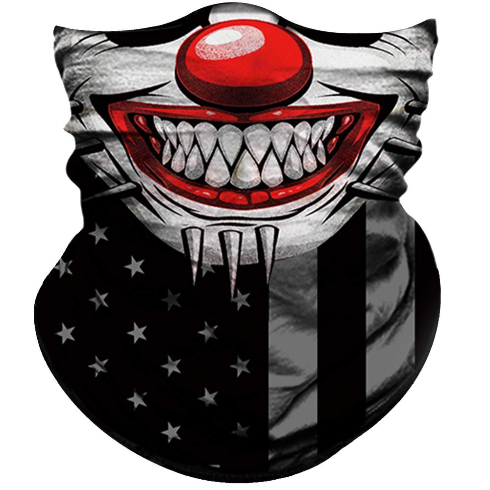 Obacle Motorcycle Face Mask Sun UV Dust Wind Protection Tube Mask Seamless Bandana Face Mask for Men Women Bike Riding Cycling Biker Fishing Outdoor Festival (Clown Red Nose 9 Thorns)