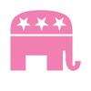 ION Graphics Magnet Pink GOP Republican Elephant Magnetic Vinyl Girl 5" Car Magnet Bumper Sticker view 1
