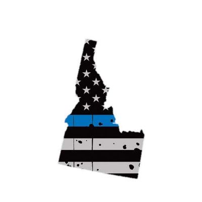 ION Graphics Magnet Distressed Idaho State Shaped Subdued US Flag Thin Blue Line Magnetic Vinyl Police ID 5" Car Magnet Bumper Sticker