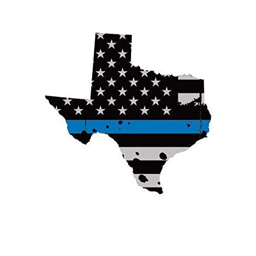 ION Graphics Magnet Distressed Thin Blue Line Texas State Shaped Subdued US Flag Magnetic Vinyl Police TX 5" Car Magnet Bumper Sticker