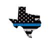 ION Graphics Magnet Distressed Thin Blue Line Texas State Shaped Subdued US Flag Magnetic Vinyl Police TX 5" Car Magnet Bumper Sticker view 1