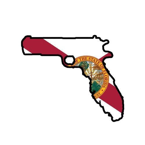 ION Graphics Magnet Gunshine Florida State Gun Shape Magnetic Vinyl Magnetic Vinyl Vinyl FL Sunshine Guns 2A 5" Car Magnet Bumper Sticker