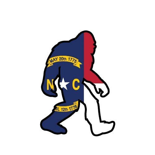 ION Graphics Magnet North Carolina Bigfoot Magnetic Vinyl Vinyl Decal NC Big Foot Sasquatch yeti 5" Car Magnet Bumper Sticker