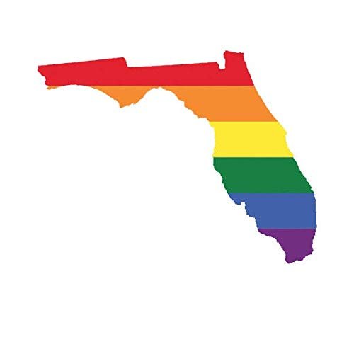 ION Graphics Magnet Florida State Shaped Gay Pride Rainbow Flag Magnetic Vinyl LGBT FL 5" Car Magnet Bumper Sticker