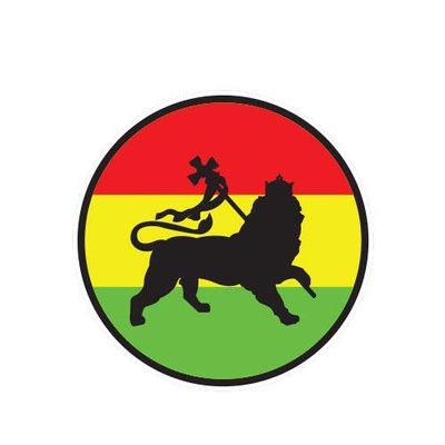 ION Graphics Magnet Rasta Lion of Judah with Border Magnetic Vinyl Die Cut Decal Tribe of Jewish Reggae 5" Car Magnet Bumper Sticker