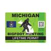 ION Graphics Magnet Michigan Bigfoot Hunting Permit Magnetic Vinyl Die Cut Decal Sasquatch Lifetime 5" Car Magnet Bumper Sticker view 1