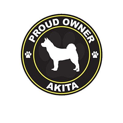 ION Graphics Magnet Proud Owner Akita Magnetic Vinyl Dog Canine pet 5" Car Magnet Bumper Sticker