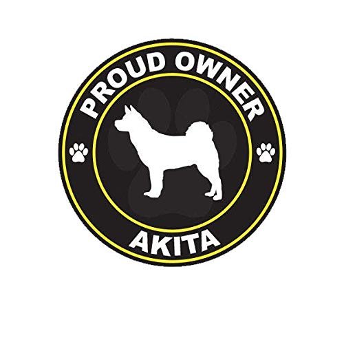 ION Graphics Magnet Proud Owner Akita Magnetic Vinyl Dog Canine pet 5" Car Magnet Bumper Sticker