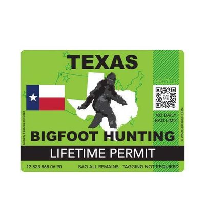 ION Graphics Magnet Texas Bigfoot Hunting Permit Magnetic Vinyl Die Cut Decal Sasquatch Lifetime 5" Car Magnet Bumper Sticker