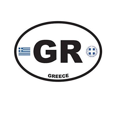 ION Graphics Magnet Greece Oval Magnetic Vinyl Greek Country Code Euro GR v2 5" Car Magnet Bumper Sticker