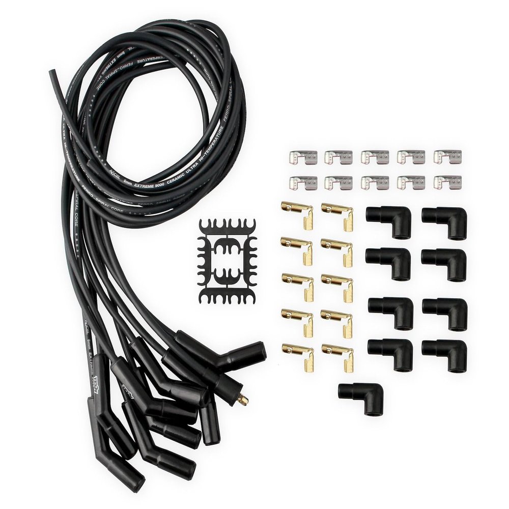 ACCEL 9002CK Extreme 9000 Spark Plug Wire Set Universal 135 Degree Black Ceramic Boots