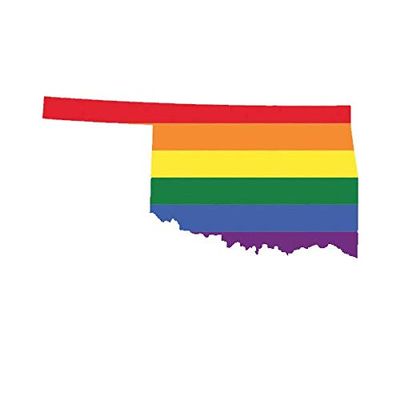 ION Graphics Magnet Oklahoma State Shaped Gay Pride Rainbow Flag Magnetic Vinyl LGBT OK 5" Car Magnet Bumper Sticker