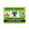 ION Graphics Magnet Zombie North Dakota State Hunting Permit Magnetic Vinyl Self Adhesive Vinyl Decal ND 5" Car Magnet Bumper Sticker view 1