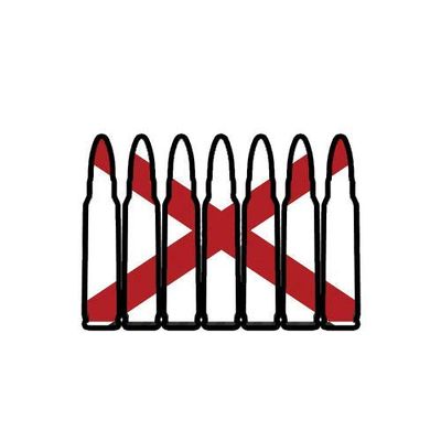 ION Graphics Magnet Alabama Flag Bullet Ammo Magnetic Vinyl Vinyl Decal AL .223 5.56mm 2a 2nd Gun Rights 5" Car Magnet Bumper Sticker