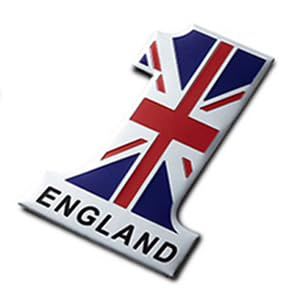 2019 NO.1 Flag 3D Metal Car Emblems Sticker for Ford, Toyota, Mitsubishi, Honda, BMW, Mercedes Logo (England)