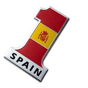 2019 NO.1 Flag 3D Metal Car Emblems Sticker for Ford, Toyota, Mitsubishi, Honda, BMW, Mercedes Logo (Spain)