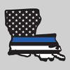 2-Pack Louisiana State Outline American Flag Overlay Thin Blue Line Vinyl Decal Sticker | 5-Inches | Premium Quality Vinyl Decal | Laminated with UV Protective Laminate | PD2811 view 1