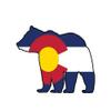 ION Graphics Magnet Colorado State Shaped Bear Flag Magnetic Vinyl Die Cut Vinyl Outdoors Wilderness CO 5" Car Magnet Bumper Sticker view 1