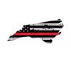 ION Graphics Magnet Distressed North Carolina State Shaped Subdued US Flag Thin Red Line Magnetic Vinyl NC 5" Car Magnet Bumper Sticker view 1