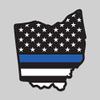 2-Pack Ohio State Outline American Flag Overlay Thin Blue Line Vinyl Decal Sticker | 5-Inches | Premium Quality Vinyl Decal | Laminated with UV Protective Laminate | PD2828 view 1
