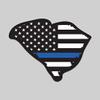 2-Pack South Carolina State Outline American Flag Overlay Thin Blue Line Vinyl Decal Sticker | 5-Inches | Premium Quality Vinyl Decal | Laminated with UV Protective Laminate | PD2833 view 1
