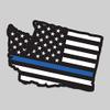 2-Pack Washington State Outline American Flag Overlay Thin Blue Line Vinyl Decal Sticker | 5-Inches | Premium Quality Vinyl Decal | Laminated with UV Protective Laminate | PD2840 view 1
