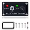 Boeray Bilge Pump Switch Rocker Toggle Switch Panel and Fuse DC 12V 24V Max 15A SPST ON/Off Marine Switch Panel 1 Toggle view 1