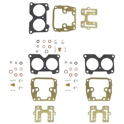3 Pack of Venom Dual Carb Carburetor Rebuild Kit (For Johnson Evinrude/Replaces 439076 435443 434888 392550 390055 / Fits MANY V-6 150 155 175 185 200 235 HP, See Ad For Exact Years)