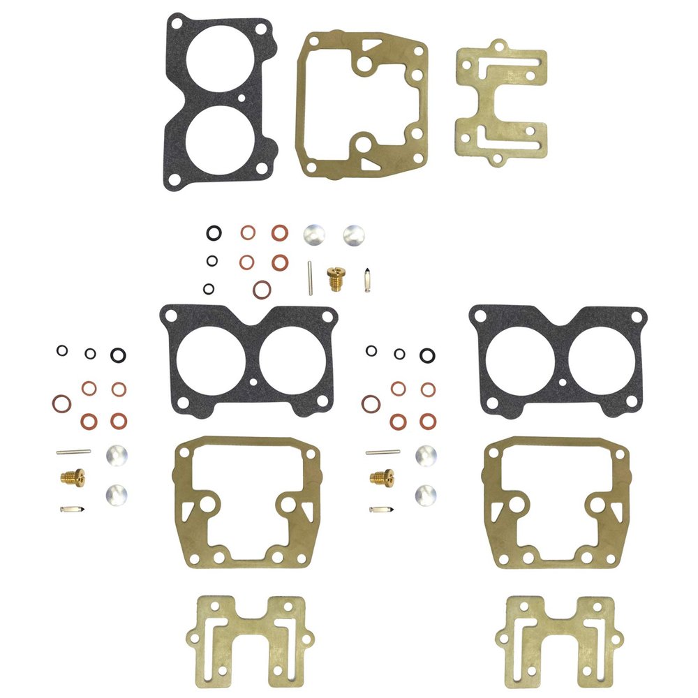 3 Pack of Venom Dual Carb Carburetor Rebuild Kit (For Johnson Evinrude/Replaces 439076 435443 434888 392550 390055 / Fits MANY V-6 150 155 175 185 200 235 HP, See Ad For Exact Years)