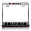 Customola - My Heart Belongs to Australia Country Countries Metal License Plate Frame Ch view 1