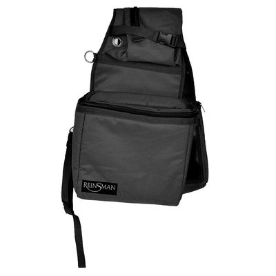 Reinsman Insulated Leakproof Cooler Saddle Bag with Additional Cantle Bag and Straps, Black