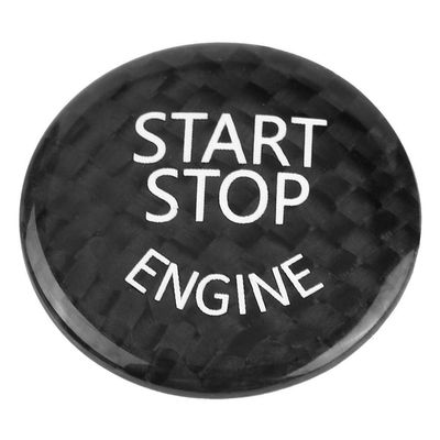 Car Engine Start Stop Button Switch Cover Trim Black Carbon Fiber Ignition Key Ring Sticker Fit for 3 Series E90 E91 E92 E93 E60 E83 E84 X5 X6 E70 E71 E72