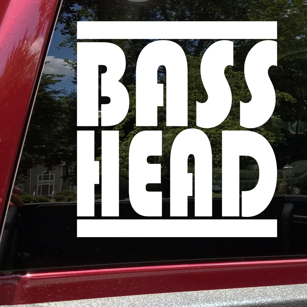 Minglewood Trading Grey | Bass Head 10w x 10h inches Vinyl Decal V1 EDM Music Speaker Basshead Head Banger | Die Cut Sticker