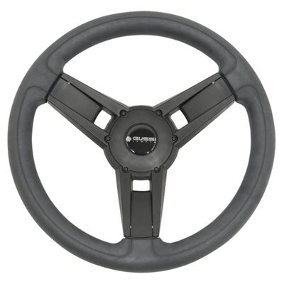 Gussi Italia Giazza Black Premium Italian-Made Steering Wheel for Golf Carts - No Hub Adapter Needed (Club Car Precedent/Tempo)