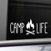Camp Life Vinyl Decal Laptop Car Truck Bumper Window Sticker, 8" x 3", White view 1