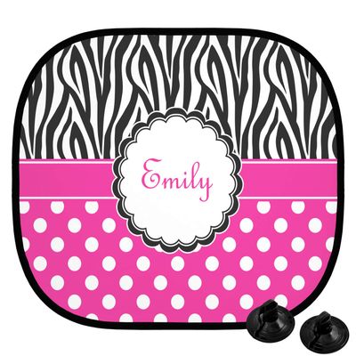 YouCustomizeIt Personalized Zebra Print & Polka Dots Car Side Window Sun Shade