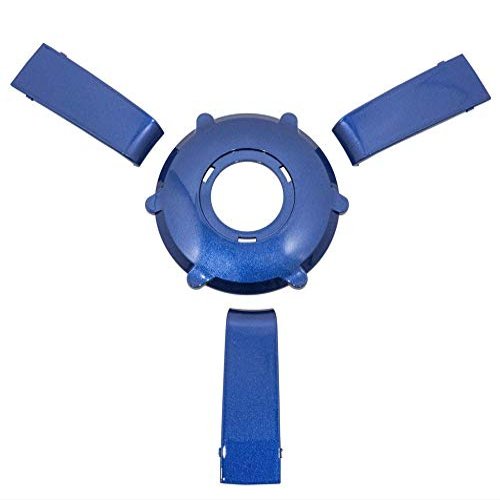 Gussi Italia Giazza Black Premium Italian-Made Steering Wheel for Golf Carts (Blue Metallic Insert Set)