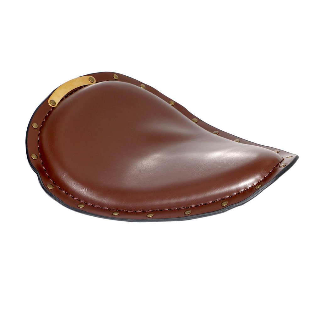Brown Leather Copper Rivet Motorcycle Solo Driver Saddle Seat for Harely H-onda Sportster Bobber Chopper Custom
