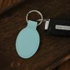 LaserGram Oval Keychain, Motorcycle, Personalized Engraving Included (Teal) view 4