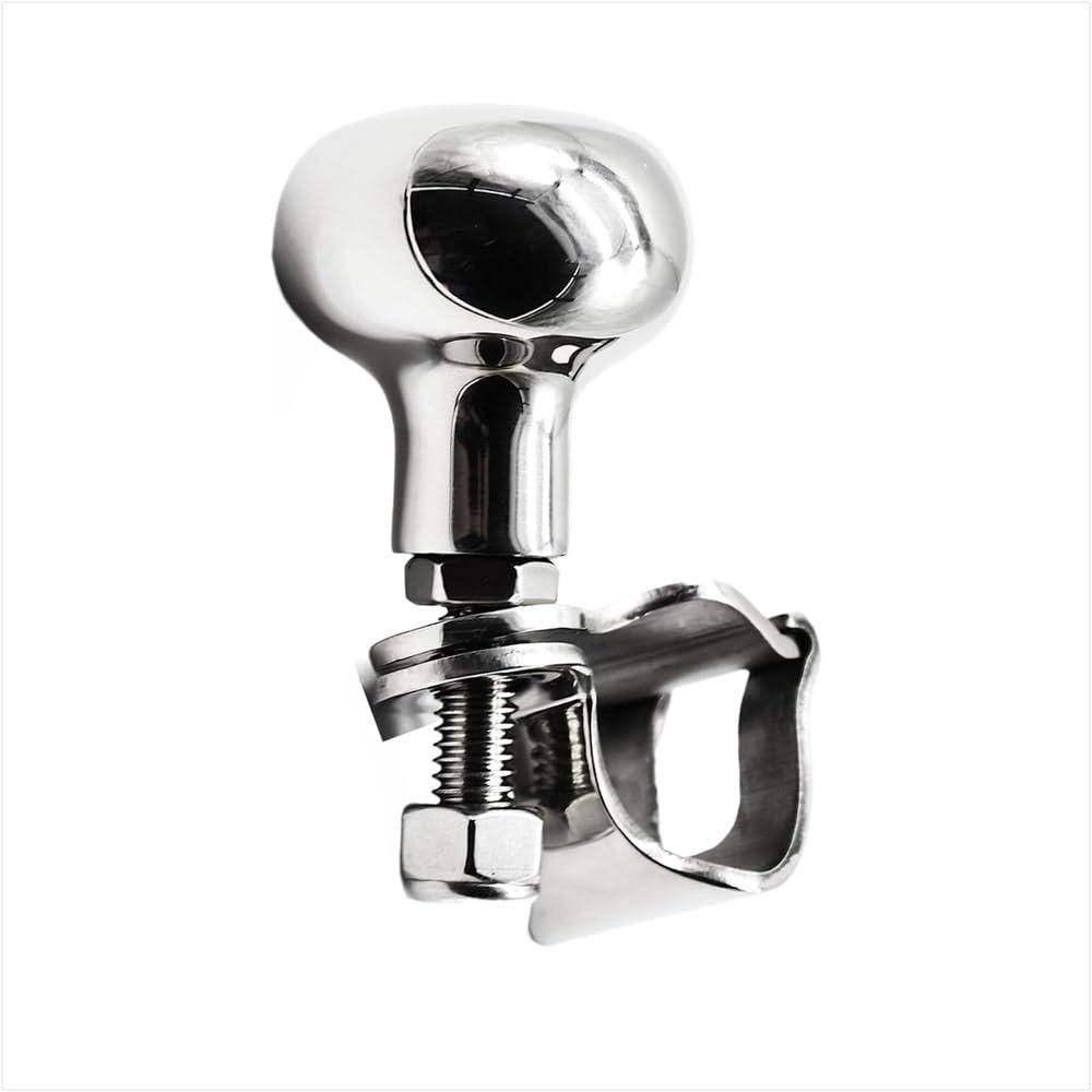 MARINE CITY 316 Grade Stainless Steel Strong Durable Gloss Polished Finish Sport Boat Knob Spinning Ball Bearing Knob for Steering Wheels