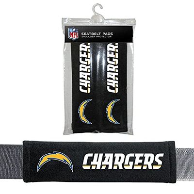 Fremont Die NFL Los Angeles Chargers Seat Belt PadSeat Belt Pads, Black, One Size