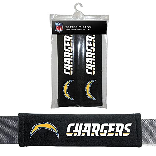 Fremont Die NFL Los Angeles Chargers Seat Belt PadSeat Belt Pads, Black, One Size