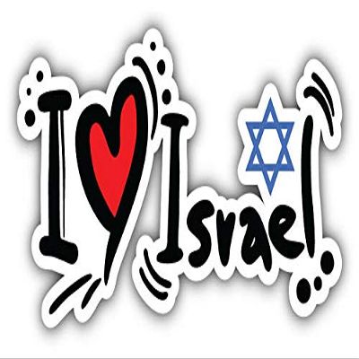 KW Vinyl Magnet I Love Israel Slogan Truck Car Magnet Bumper Sticker Magnetic 5"